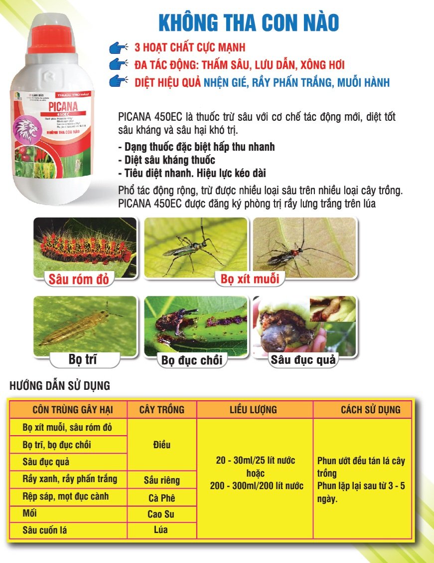 Thuốc trừ sâu Picana 450EC - Chai 480ml