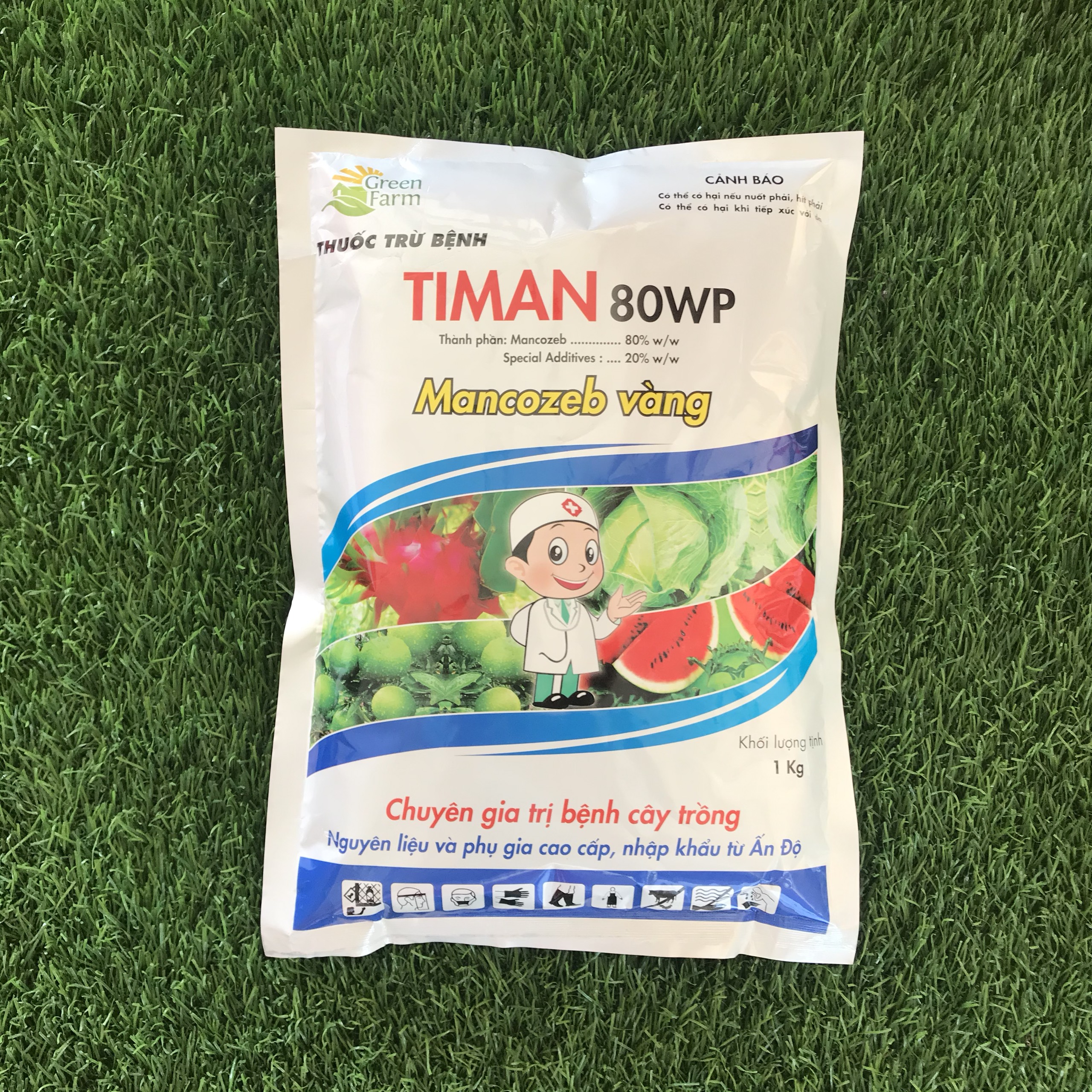 Text Timan Thuốc trừ bệnh TIMAN 80WP (Mancozeb Vàng) - Gói 1kg - Minh Khôi Agro
