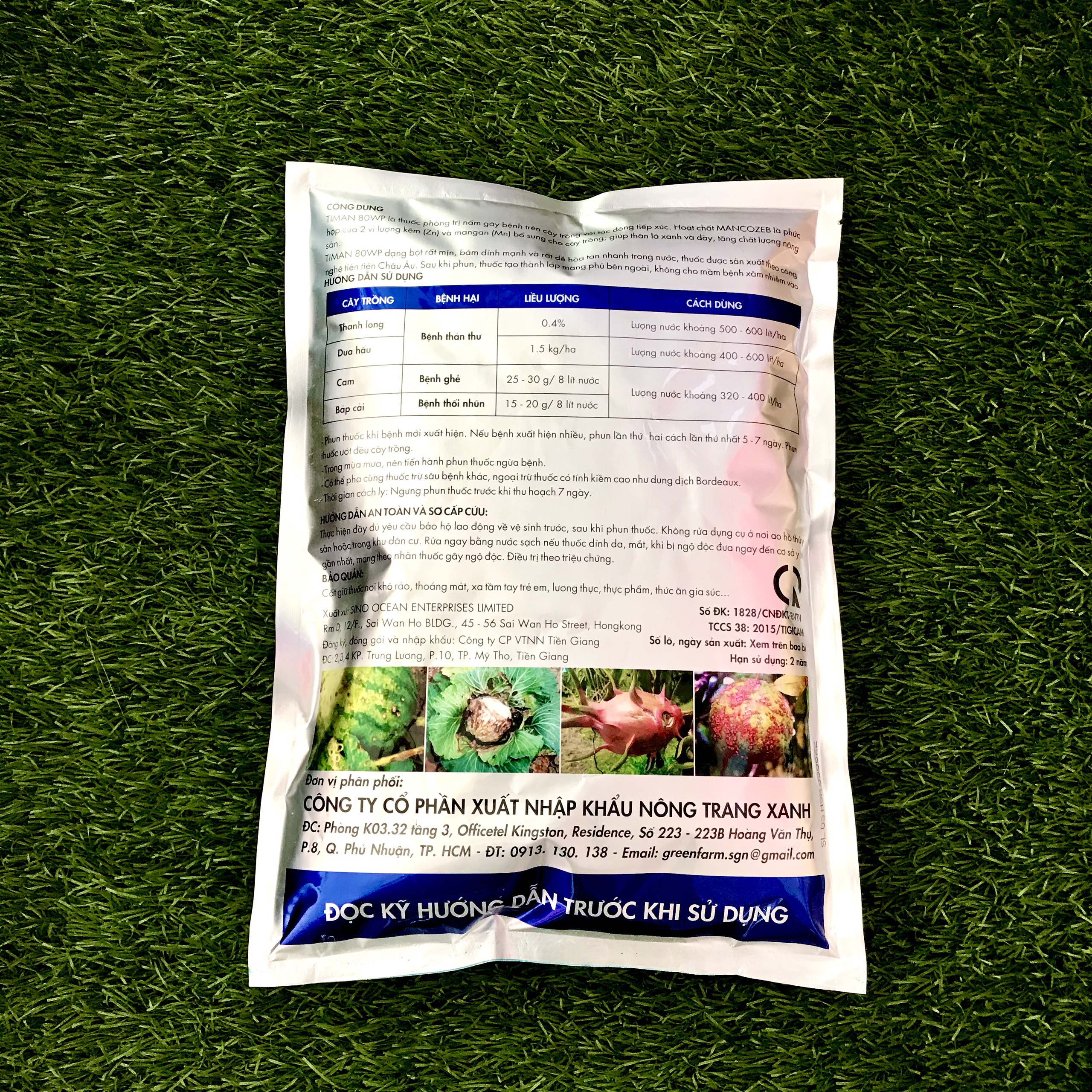 Text Timan Thuốc trừ bệnh Timan 80WP - Gói 1kg (Mancozeb Xanh) - Minh Khôi Agro